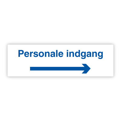 Personaleindgang 150x500mm (pil højre)