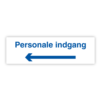 Personaleindgang 225x800 mm (pil venstre)
