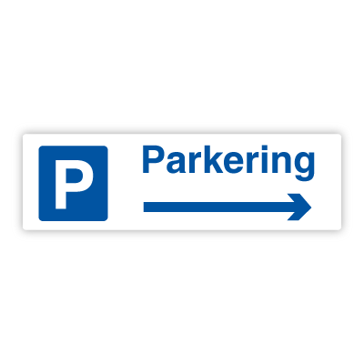 Parkering - Parkeringsskilt 225x800 mm (pil højre)
