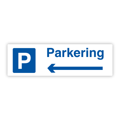 Parkering - Parkeringsskilt 225x800 mm (pil venstre)