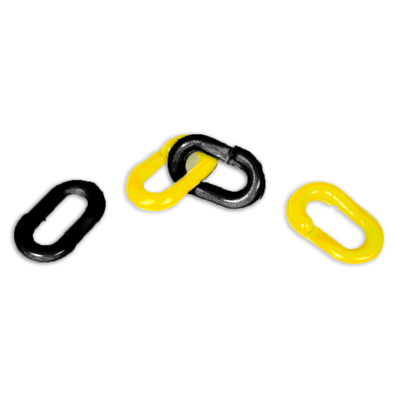 Samleled til kunststofkæde, gul/sort, 8 mm