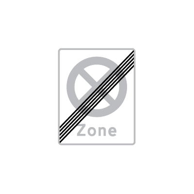Ophør af zone med parkering forbudt E 69,1 oplysningstavle 60 x 50 cm 1-sidet