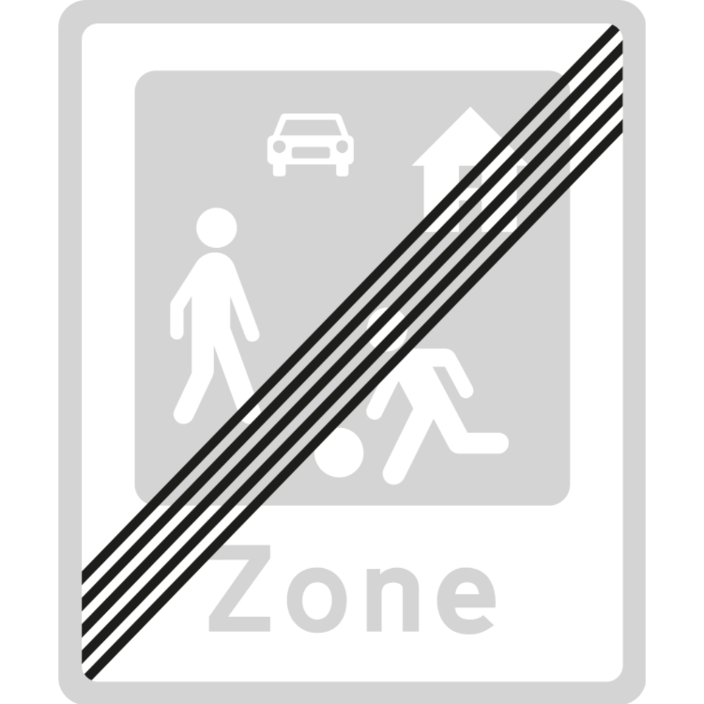 Ophør af opholds- og legeområde E 52 oplysningstavle 30 x 25 cm 2-sidet
