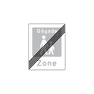 Ophør af gågade E 50 oplysningstavle 30 x 25 cm 1-sidet