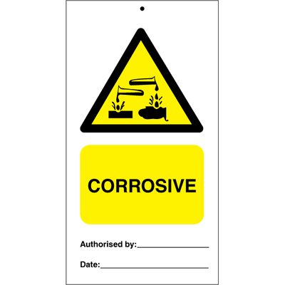Corrosive (pk. a 10 stk.) Plast 140x75 mm