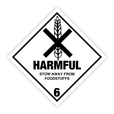 Harmful klasse 6, fareseddel, 250 x 250 mm Magnetfolie