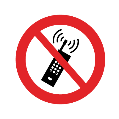 Mobiltelefon forbudt Ø 100 mm, Plast