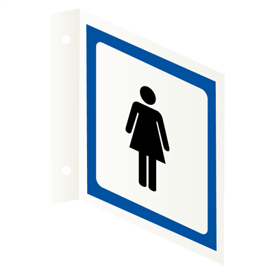 Dame toilet L-skilt Aluminium 200x200 mm