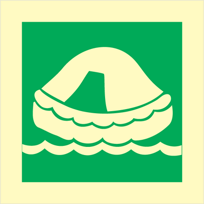 Liferaft 150 x 150 mm Efterlysende selvklæbende
