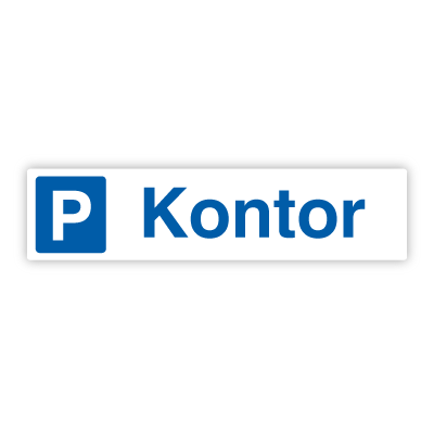 Kontor - Parkeringsskilt 120x500 mm (uden pil)