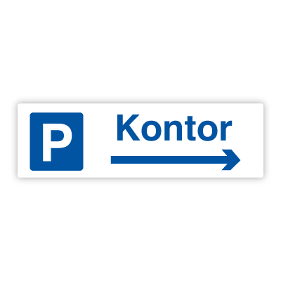 Kontor - Parkeringsskilt 225x800 mm (pil højre)
