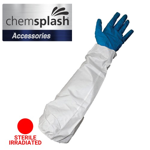 Chemsplash overtræksærme - 42 cm - Sterilt bestrålet. Ærme nr. 6758