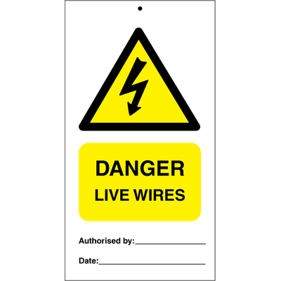 Danger live wires (pk. a 10 stk.) 140x75 mm plast