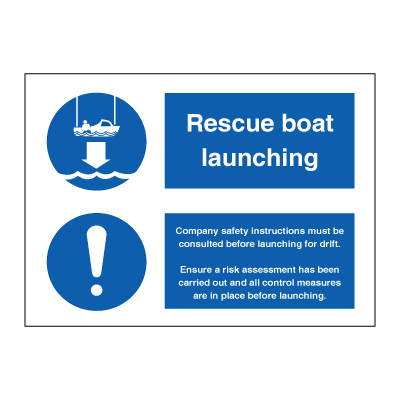 Rescue boat launching 150 x 200 mm Efterlysende selvklæbende