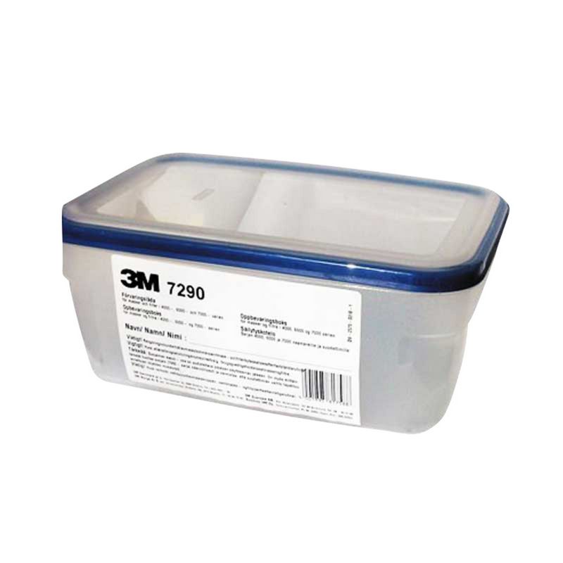 3M 7290 lufttæt Opbevaringsboks til åndedrætsværn, passer til halvmasker.