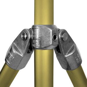 Dobbelt hængsel (85°) - fitting LC52 - 42,4 mm (LC52-777), Kee lite alu rørfitting