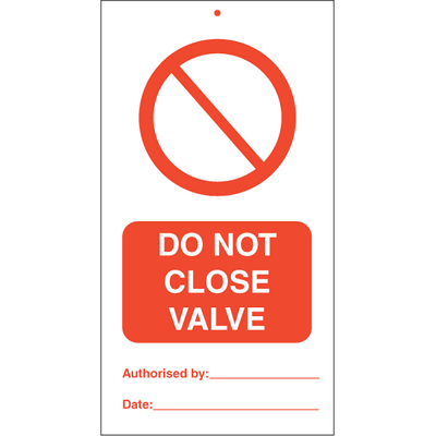 Do not close valve (pk. a 10 stk.) 140x75 mm