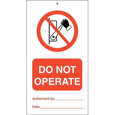 Do not operate (pk. a 10 stk.) 140x75 mm