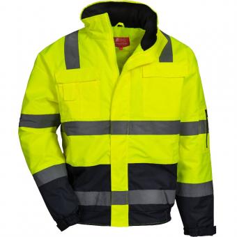 Nitras 7143 MOTION TEX VIZ Pilotjakke Neon gul / to blå bryst- og sidelomme 300 g / kvm Medium