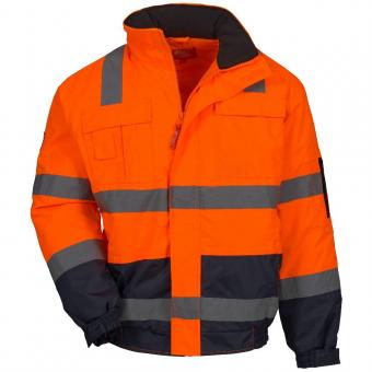 Nitras 7142 MOTION TEX VIZ Orange arbejdsjakke bomuld polyester , 300 g / kvm, høj slid komfort takket være blød fleece stand-up krave, justerbare ma