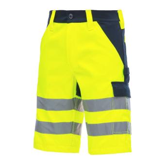 Nitras 7570 MOTION TEX VIZ Gul Shorts Bomuld polyester 280 g/kvm, åndbart og letvægt materiale, , elastisk talje, forstærkninger på bagbælte-sløjfe