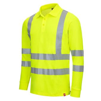 Nitras 7014 MOTION TEX VIZ Langærmet Poloshirt klass 2. bomuld polyester 4XL