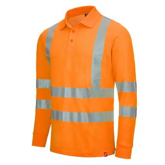 Nitras 7014 MOTION TEX VIZ gul langærmet poloshirt klasse 2 bomuld polyester 2XL