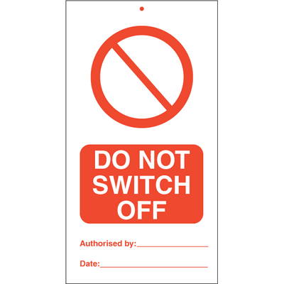 Do not switch off (pk. a 10 stk.) 140x75 mm