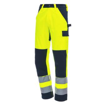 Nitras 7571 MOTION TEX VIZ Gule Arbejdsbukser Refleks & Knælommer
