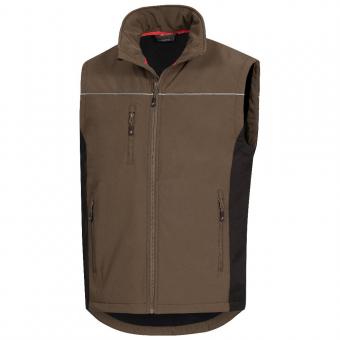 Nitras 7167 MOTION TEX LIGHT Softshell vest Brun sort 4XL
