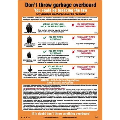 Dont throw garbage overboard 297x210 mm