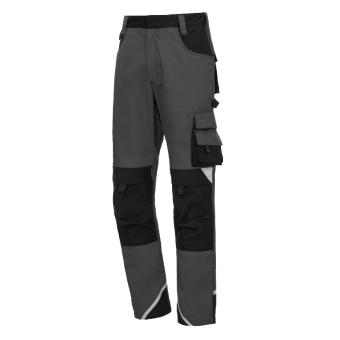 Nitras 7612 MOTION TEX PLUS Grå Sort kraftig polyester bomulds benklæder , 280 g/m², åndbart lårlommer med klapper, med ekstra lomme, knælommer t