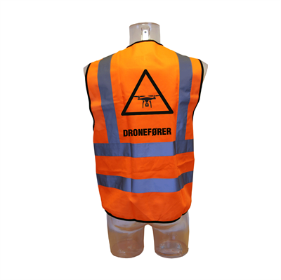 Dronefører vest i orange - EN 20471 klasse 2 orange