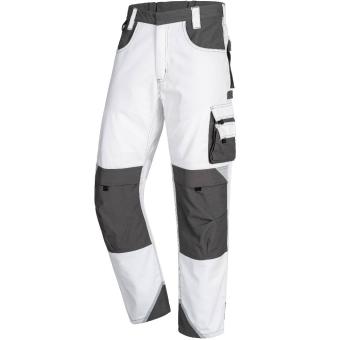 Nitras 7613 MOTION TEX PLUS Hvid grå polyester bomulds arbejds benklæder