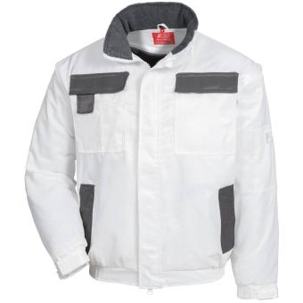 Nitras 7123 MOTION TEX PLUS Pilotjakke Hvid grå polyester bomuld aftagelige ærmer 4XL