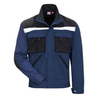 Nitras 7656 MOTION TEX PLUS Marine blå sort arbejdsjakke 280 g / m² Åndbart materiale, høj slid komfort, justerbare manchetter med trykknapper og fo