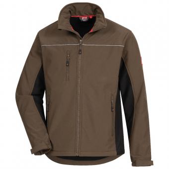 Nitras 7157 MOTION TEX LIGHT Brun Sort softshells jakke 310 G m², Behagelig at bære takket være blødt softshell -materiale med vandafvisende og vind