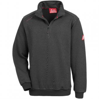 Nitras 7035 MOTION TEX PLUS Kraftig 400 grams sort arbejds pullover Åndbar og behagelig at bære takket være en blød børstet underside. Strikkede manch