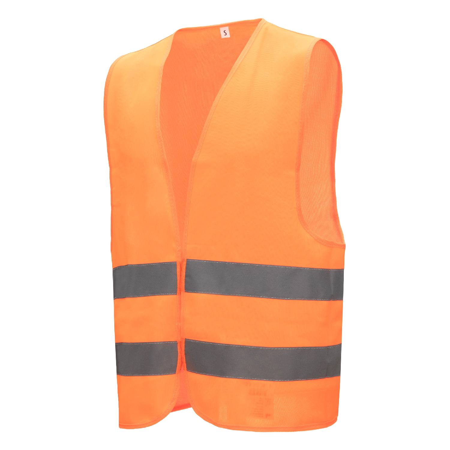 Refleksvest 7110 120 g/kvm neonorange stof og har en hook and loop-lukning for en optimal pasform. Den straighte og løse snit giver maksimal komfort,