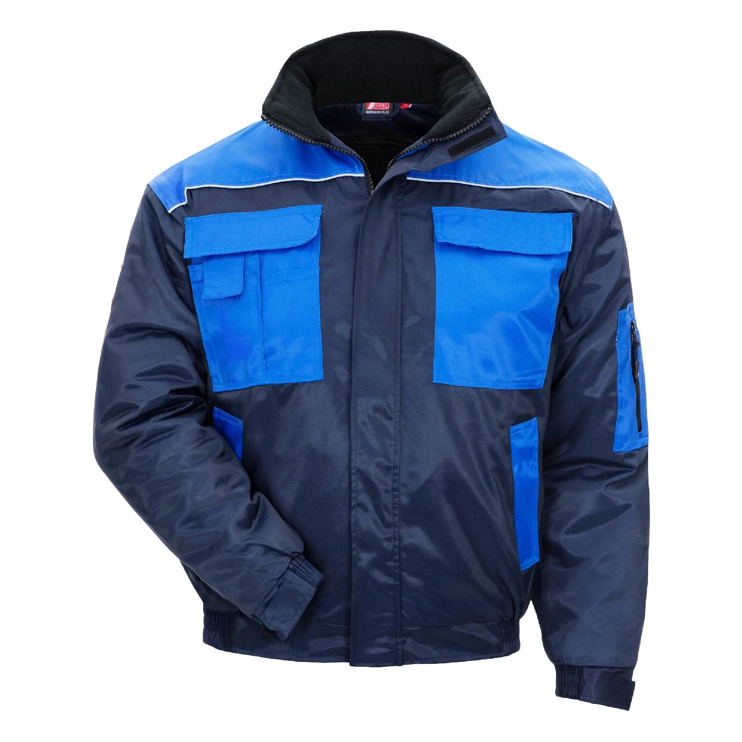Nitras 7131 MOTION TEX PLUS 4 -i-1 Pilotjakke aftagelige ærmer og for. navy blå og royal blå 240 g/m² mange lommer XLarge