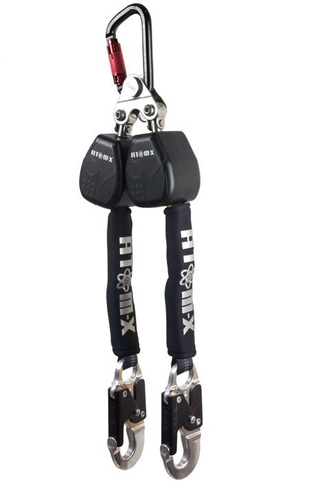 Faldblok dual Letvægts ATOM-X, 2 m gjord, 2 galv karabinhage 18mm Max brugervægt 136 kg vægt 1,5 kg