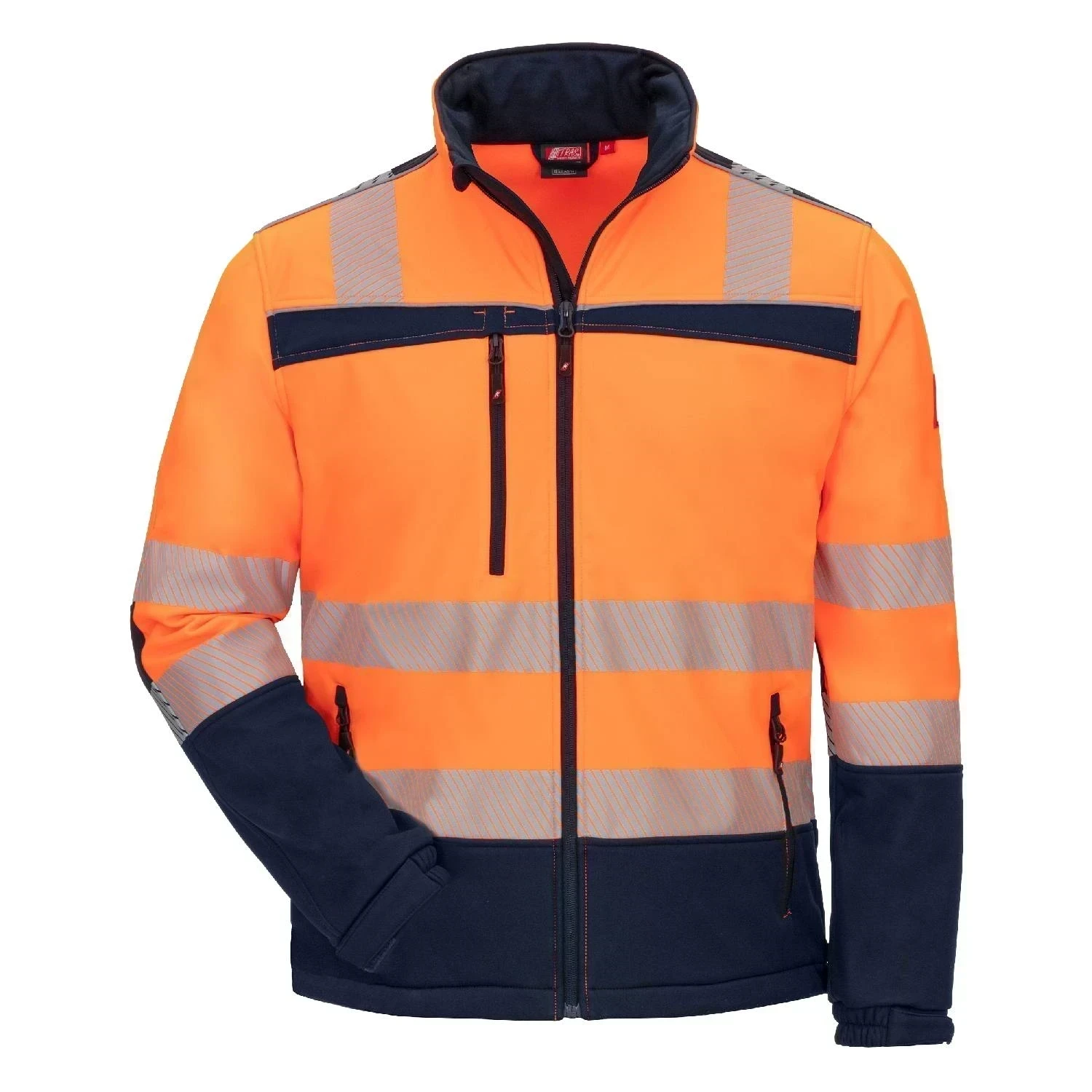 Nitras 7172 MOTION TEX VIZ sporty design Softshell jakke vand og vindafvisende forlænget ryg Regular Fit 310 g/kvm Fluoriserende orange , XSmall
