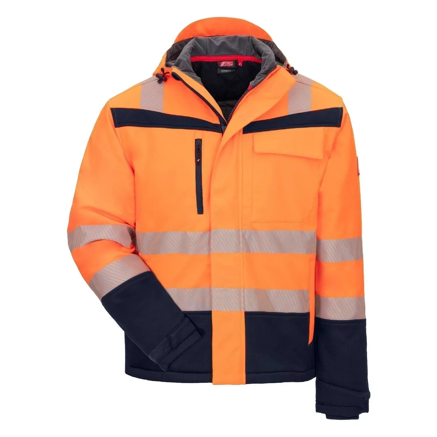 Nitras 7175 MOTION TEX VIZ PLUS softshell jakke EN ISO 20471 vand og vindafvisende 340 g/kvm, vandafvisende og vindafvisende egenskaber og forlænget