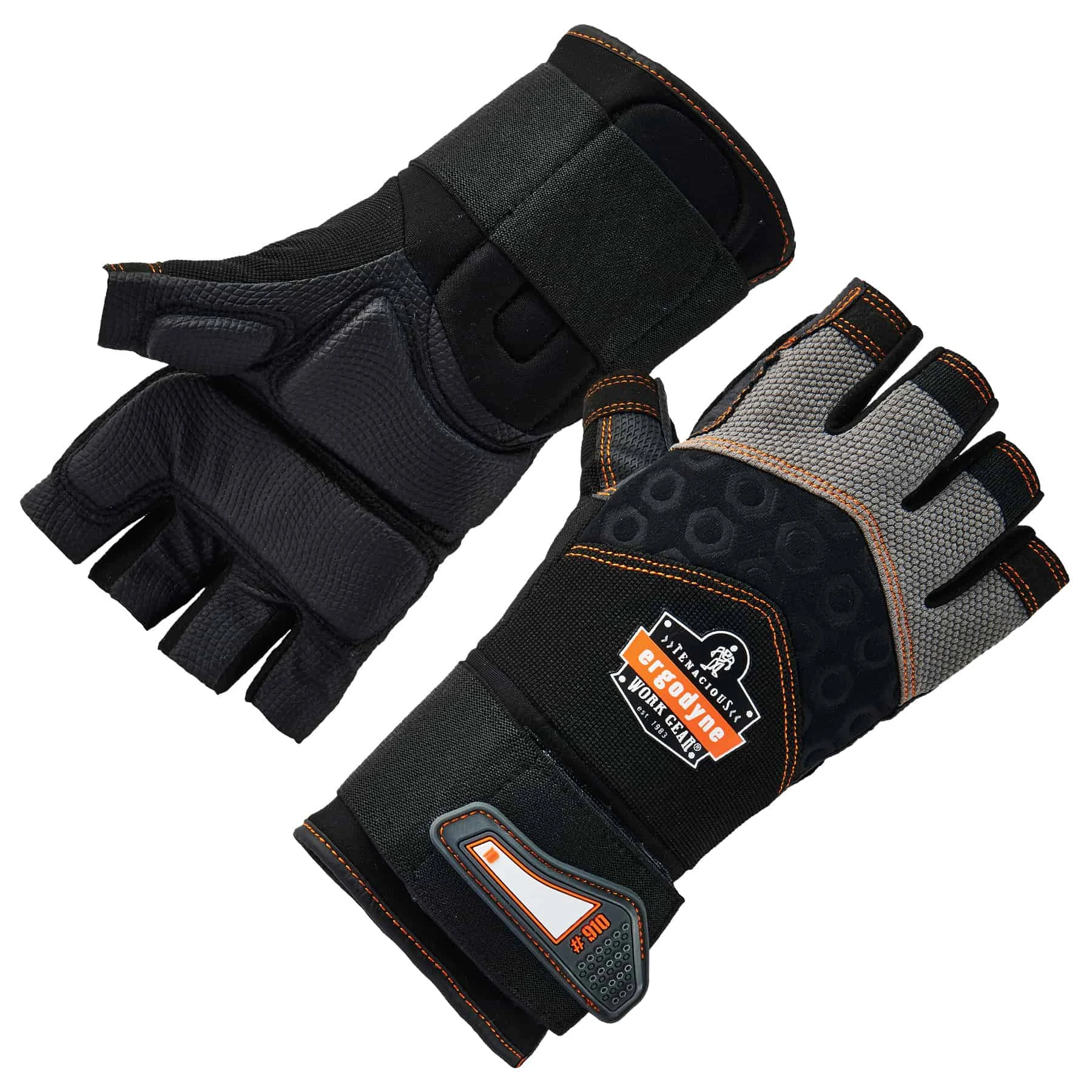 Ergodyne ProFlex 910 Impact fingerløse læderhandsker med håndledsstøtte XXLarge