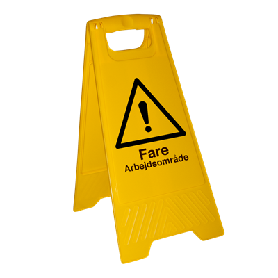 Fare Arbejdsområde advarselsskilt - Fritstående Skilt 600 x 300 mm 2 mm plast