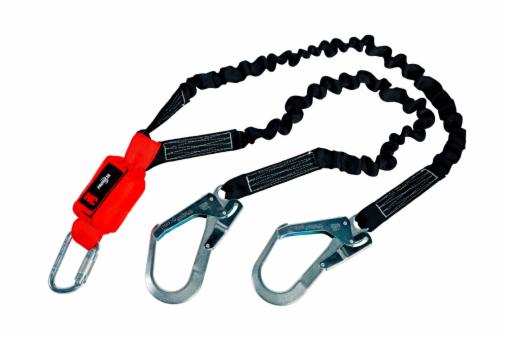 3M&trade; Protecta® line med falddæmper, 140 kg kapacitet, elastiksele, dobbelt line, 1,50 m, 1260329