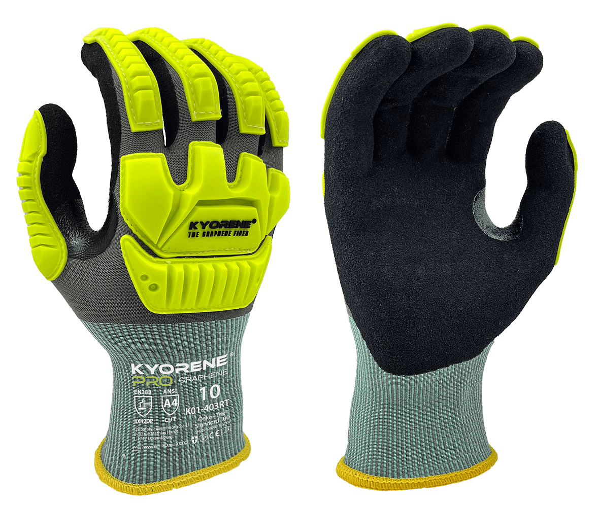 Kyorene Pro K01-403RT - Slagfast og skærefast handske egnet til Offshore 11 - XXL (Lyseblå manchet)