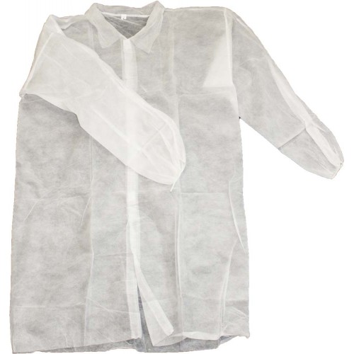 Let Gæste kittel i polypropylen Visitor Coat med velcro lukning elastik i ærmer samt indvendig lomme, kort model XXLarge