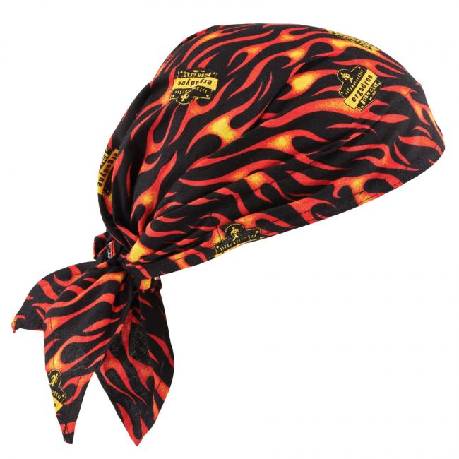 Chill-Its 6710CT kølende bandana trekants hat, PVA kølingsteknologi, binde lukning Flames