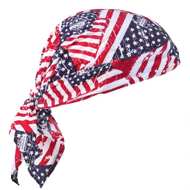 Chill-Its 6710CT kølende bandana trekants hat, PVA kølingsteknologi, binde lukning Stars and Stripes